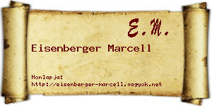 Eisenberger Marcell névjegykártya